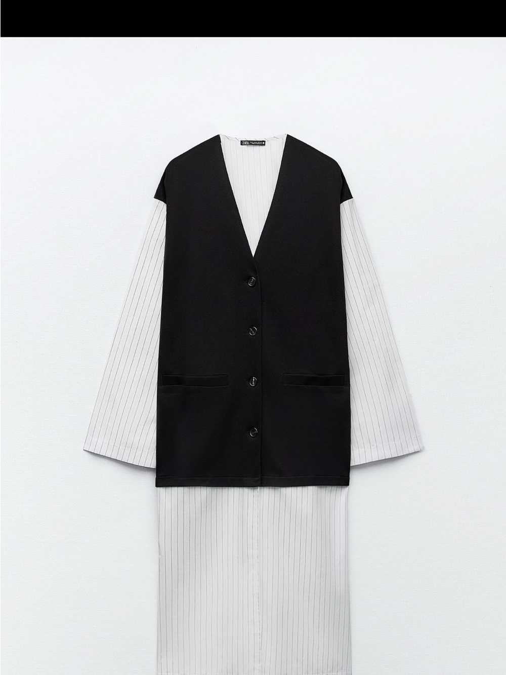 Zara Mixed Poplin Jacket Top